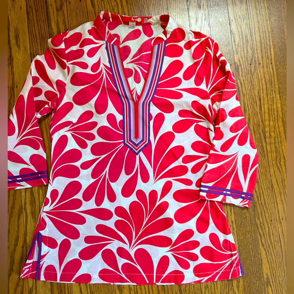 Boden Pink Flower Top Sz 4
